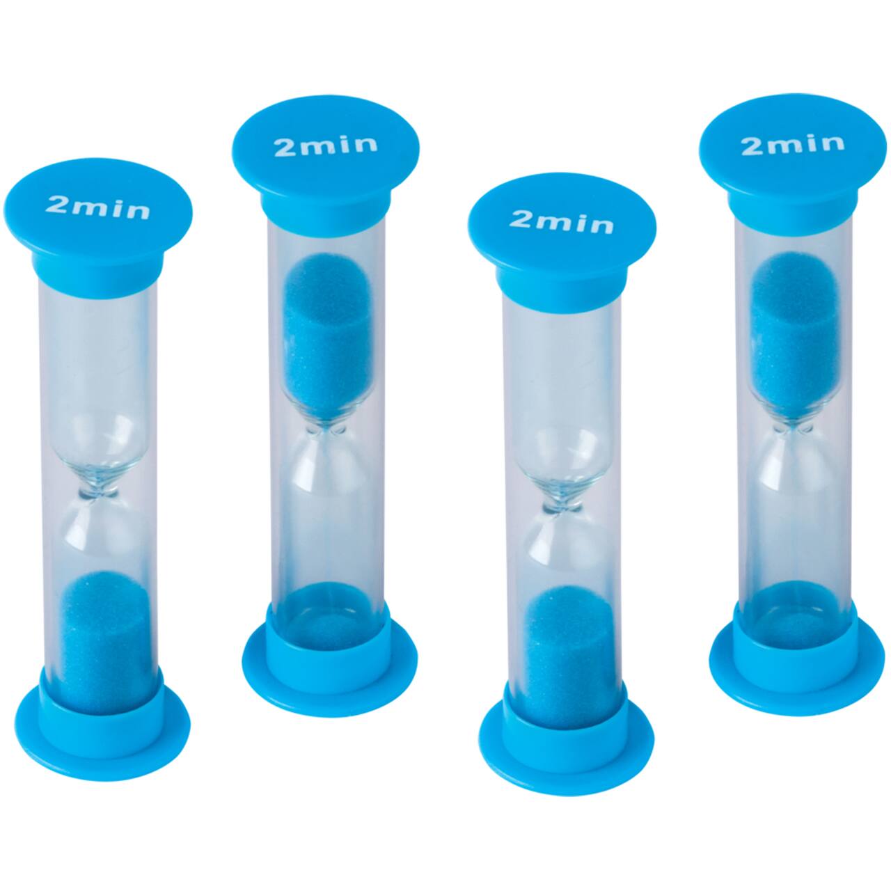 4 Small Blue 2-Minute Sand Timers, 5 Packs